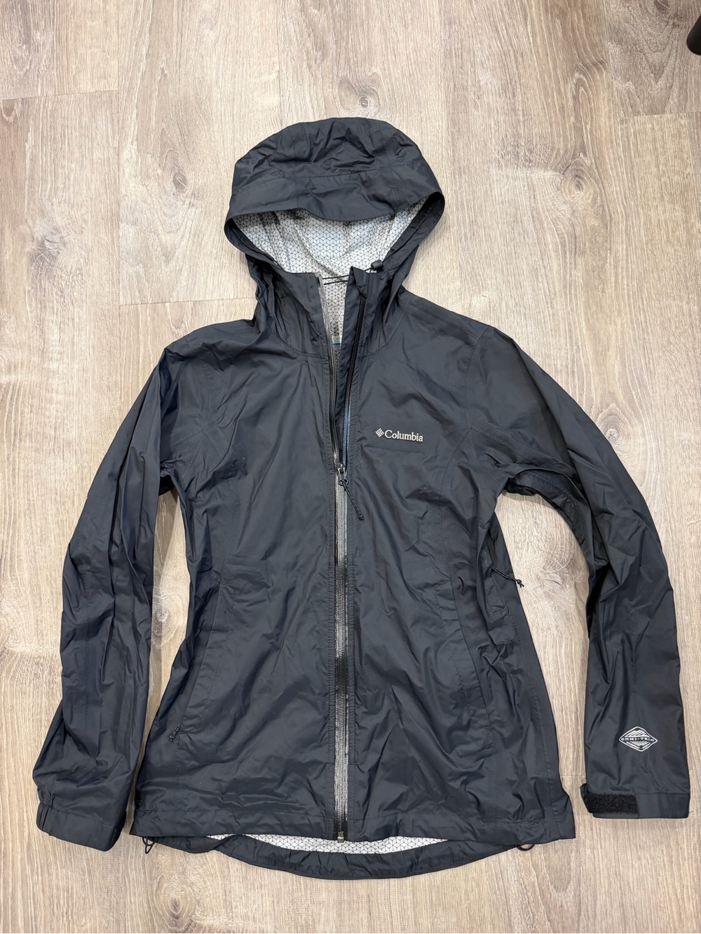 Columbia Women's Black Hooded Waterproof Shell Jacket